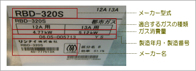 ガスコンロラベルの見方